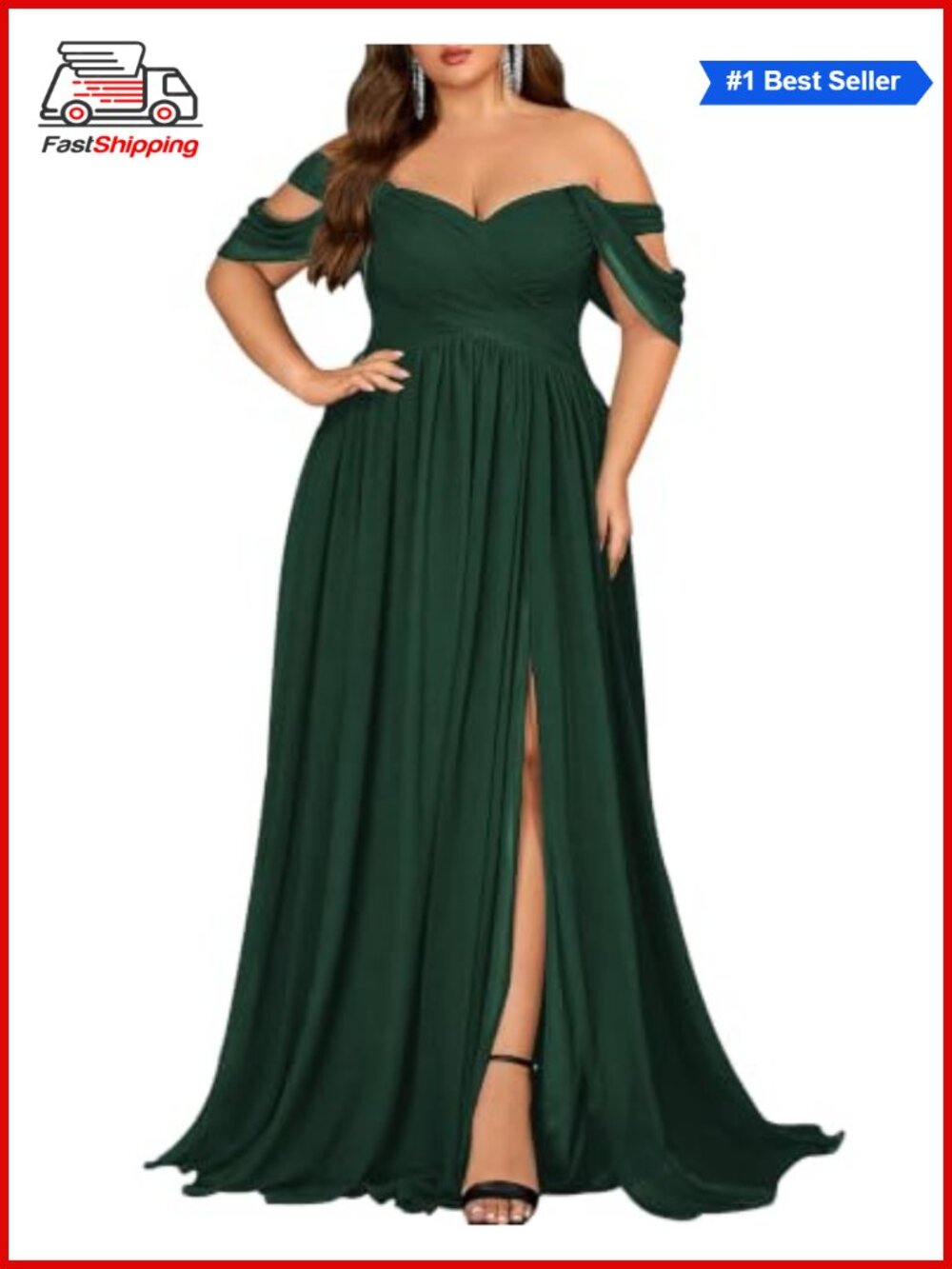 ✨VOUIAO Plus Size A-Line Formal Maxi Dress Bridesmaid Wedding Guest